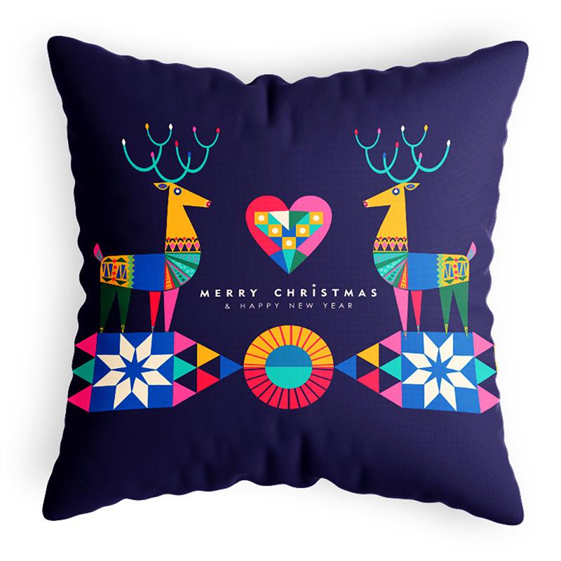 Printed Pillow Cover Cotton and Linen American Plush Holiday Cushion Cover Multi-color Multi-specification Cushion Cover Pillow Cover