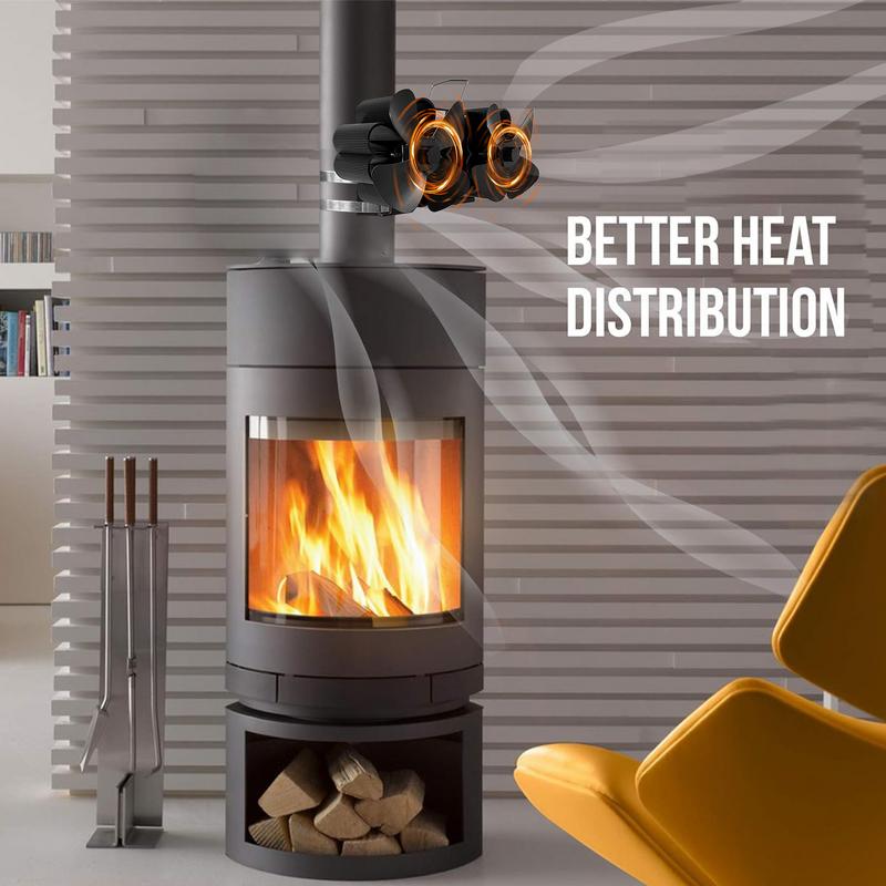 Fireplace Fan Heat Powered Powerful Wood Stove Blower Pellet Stove Fan Low Noise Wood Burner Fan Thermal Fan For Wood Burning
