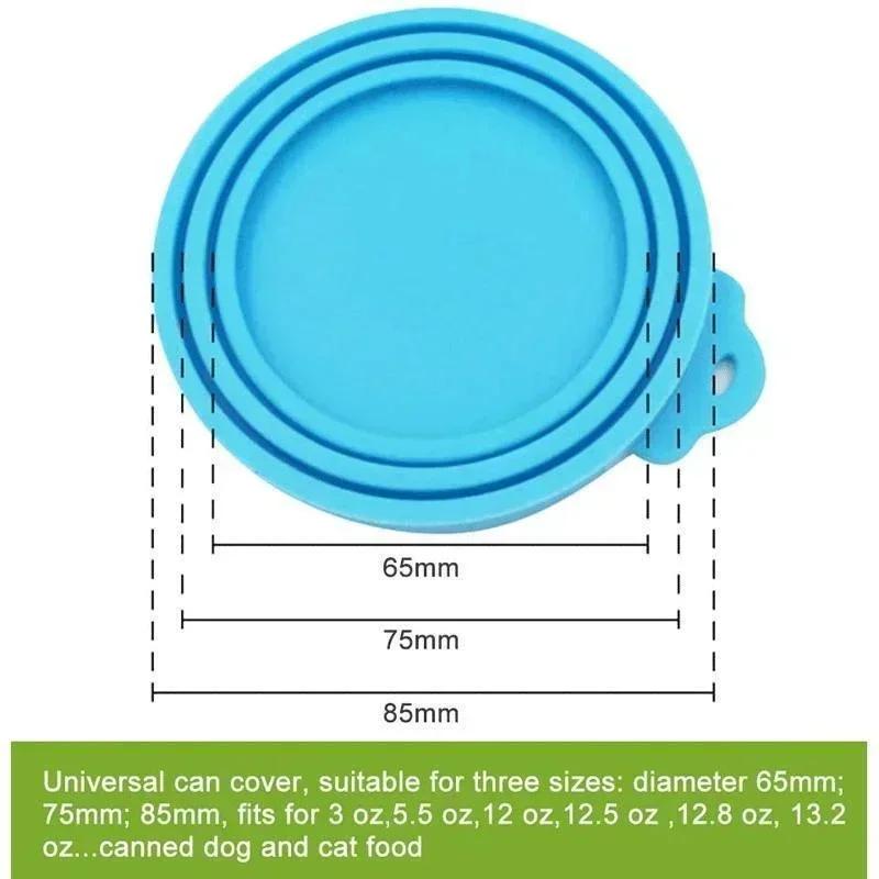 1 Pcs Reusable 3 In 1 Pet Food Can Silicone Cover Dogs Cats Storage Tin Cap Lid Seal Cover Pet Supplies For 8.5cm/7.5cm/6.5cm