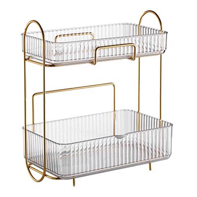 Makeup Organizer 2 Tier Bathroom Countertop Organizer Large Capacity Cosmetic Holder Shelf for Bedroom Dresser