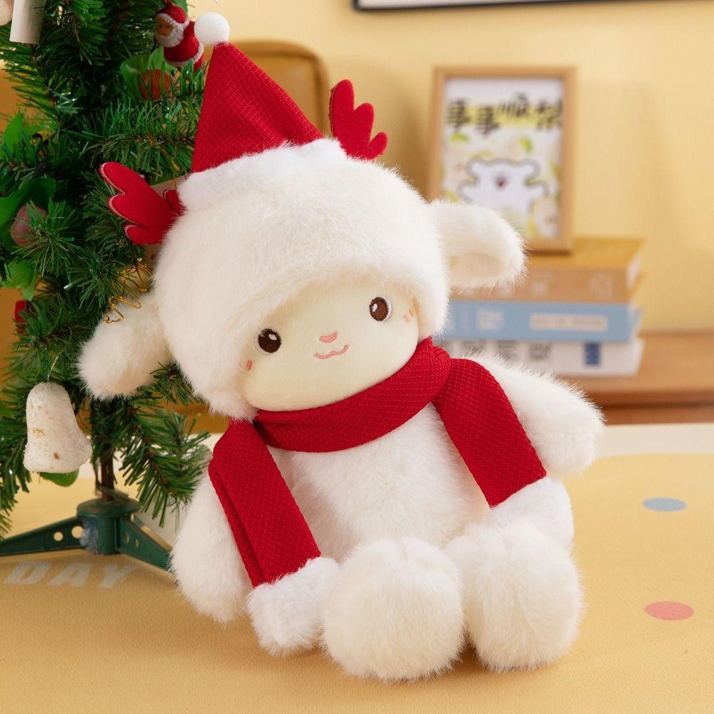 Fluffy Little Sheep Doll Simulation Appease Doll Pillow Christmas Sheep Plush Toy  Home Decor
