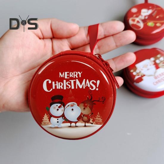 Münzgeldbörse für Kinder, rund, Weihnachtsmünzbeutel mit Cartoon-Muster, Reißverschluss, Münzetui mit Umhängeband für Kindermünzen, Bargeld, Schlüssel, Süßigkeiten