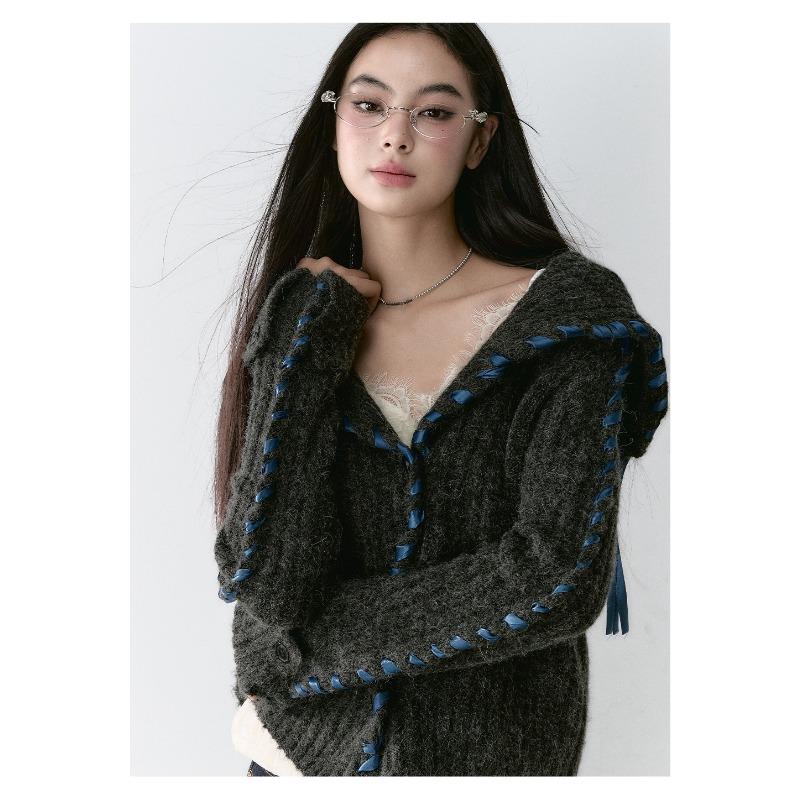 Dimanaf 2025 Sweaters Solid Cardigan Autumn Short Design Women V-Neck Sweaters Knitting Loose Sweater