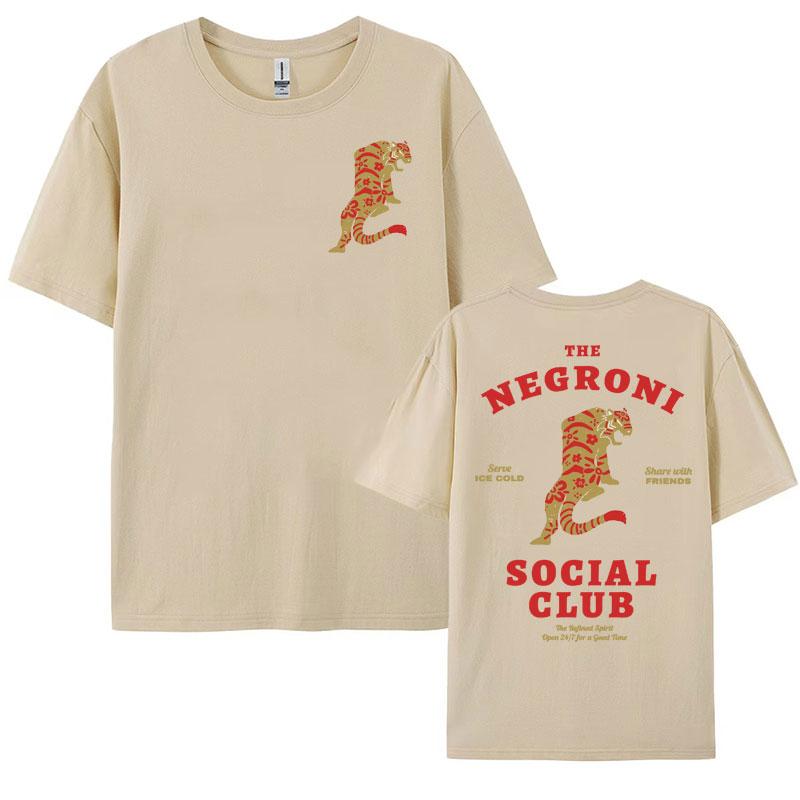 Negroni Cocktail Drink Funny Meme Graphic Tee Shirt Men Womens Harajuku Cartoon Aesthetic Tshirt Oversized 100 Cotton T Shirt