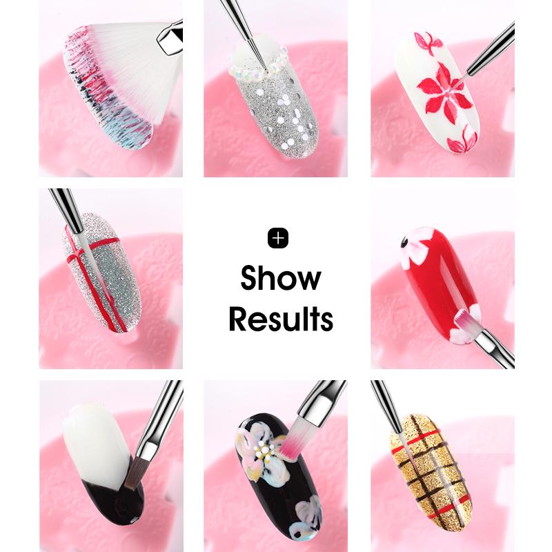 15pcs Dotting & Line Drawing Nail Art Brush Set Gel Polish Dot Pen Detailing Striper Brushes Manicure Decorating Kit Tools