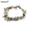 Natural Gemstone Chip Bracelet Amethyst Irregular Stone Beaded Stretch Bangle for Women
