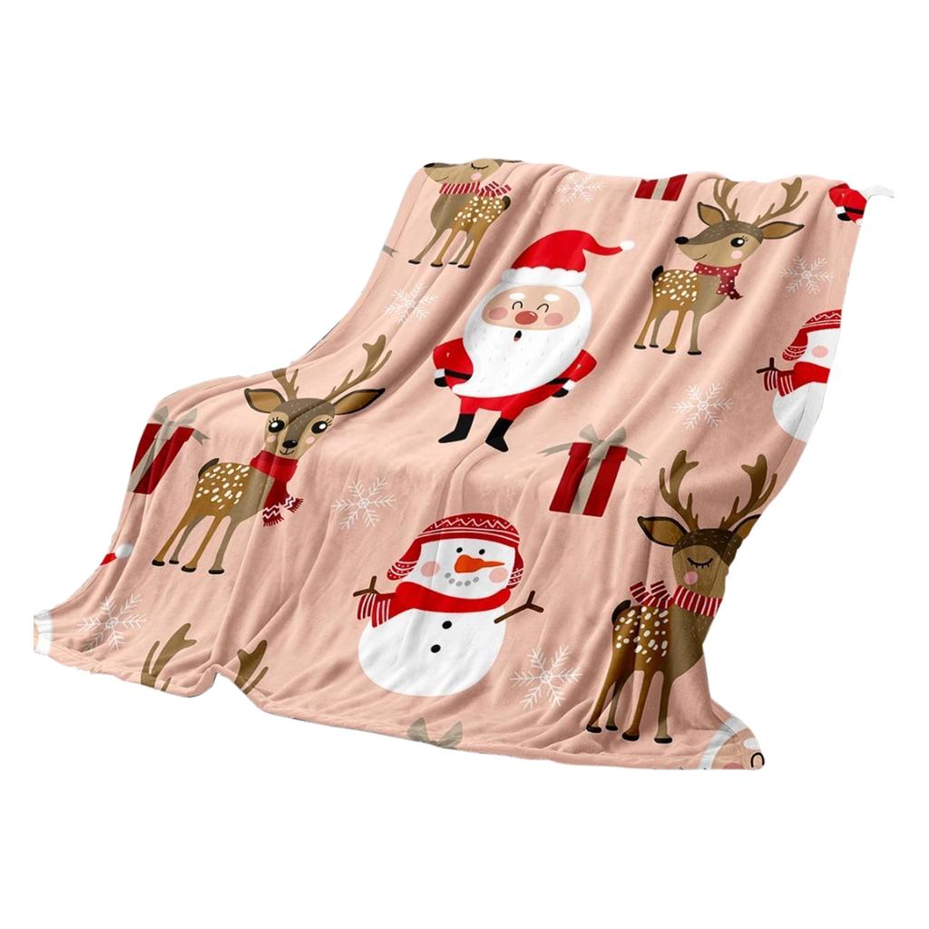 150*200cm Christmas Flannel Printed Blanket Holiday Gift