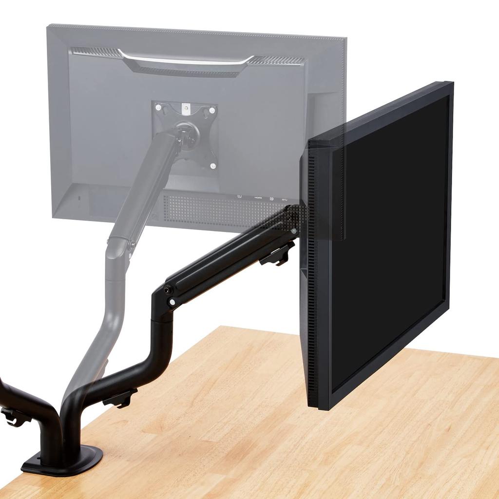 Elecom DPA-DL05BK Double Long Monitor Arm, Spring-Loaded, Weight Capacity: Approx. 2-8kg (x2), Black