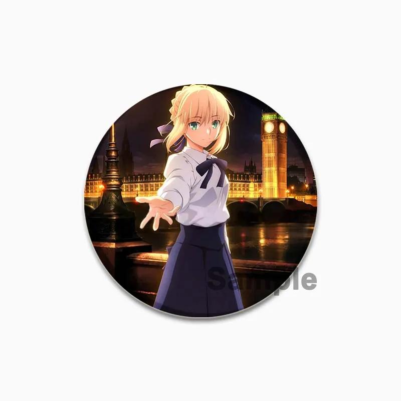 

32/44/58 мм 44/58 мм Fate Stay Night Броши на рюкзаке Значок игры для косплея Эмия Широ Альтрия Пендрагон Тосака Рин Эмалевые булавки Аксессуар 32mm(1.26in)