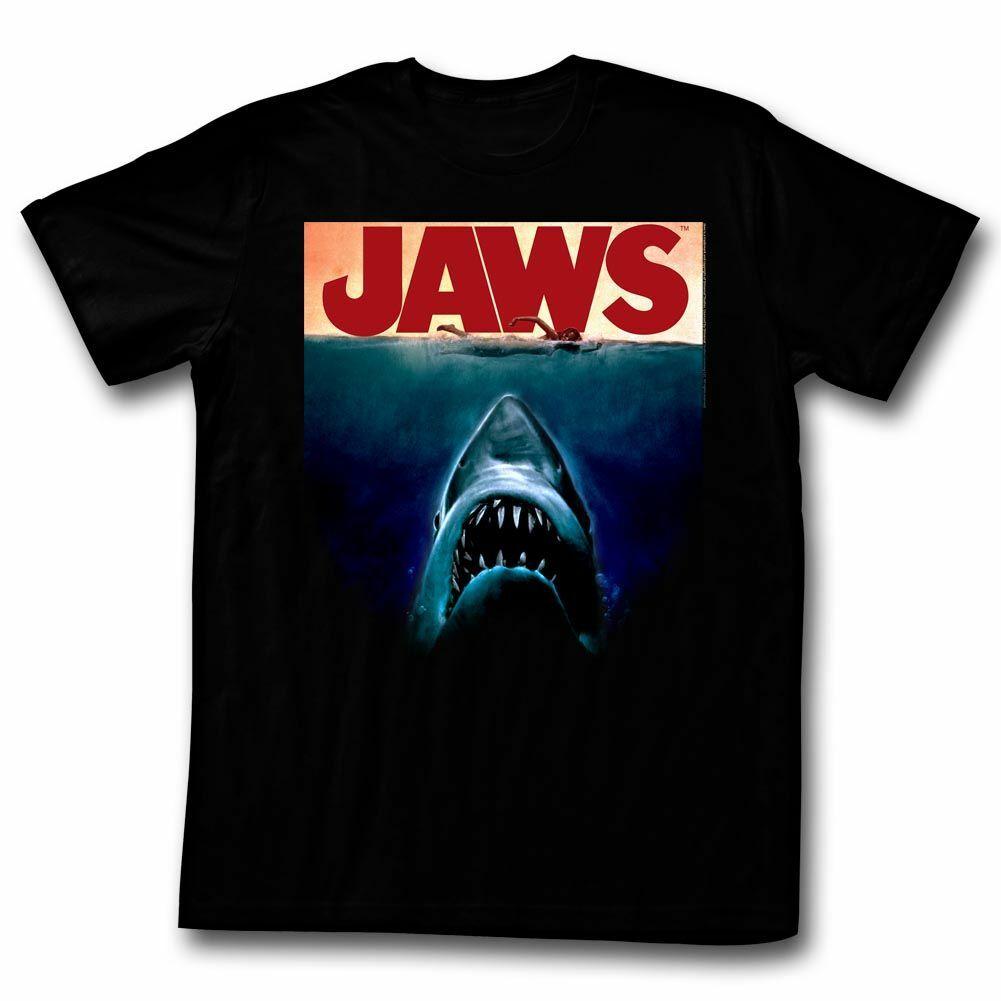 Jaws Poster Black Adult T-Shirt Mens Womens Tees Top S