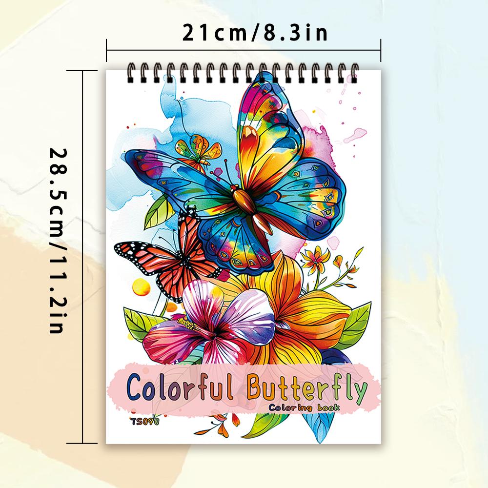 30 Sheets Adult Spiral Colouring Book, 11.2x 8.3 Inches 100gsm Thick Paper, Perfect for Back To School Gifts, Halloween Gifts