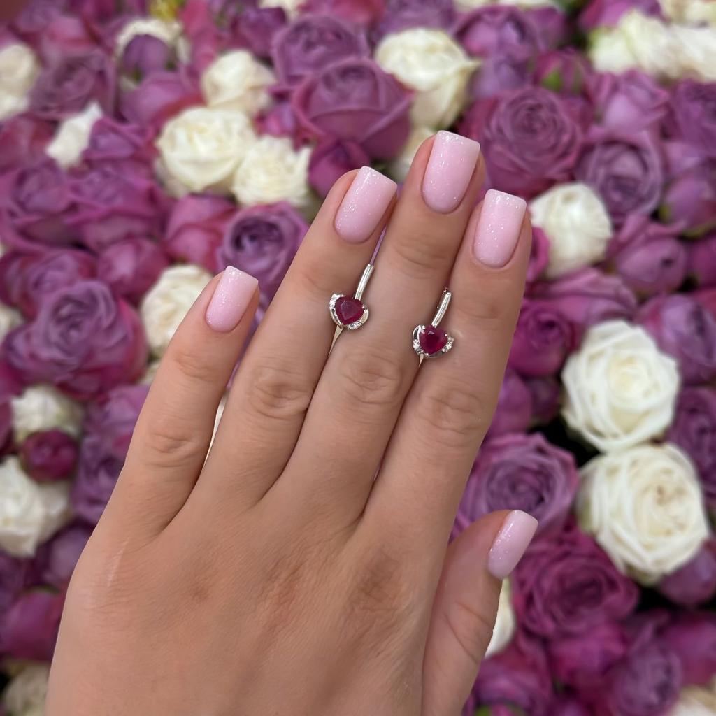 Silver Earrings with Natural Ruby 2.285ct (2172727)