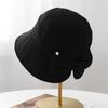 Back split bow bucket hat women's fashion spring and autumn simple sunshade basin hat versatile commuter bucket hat