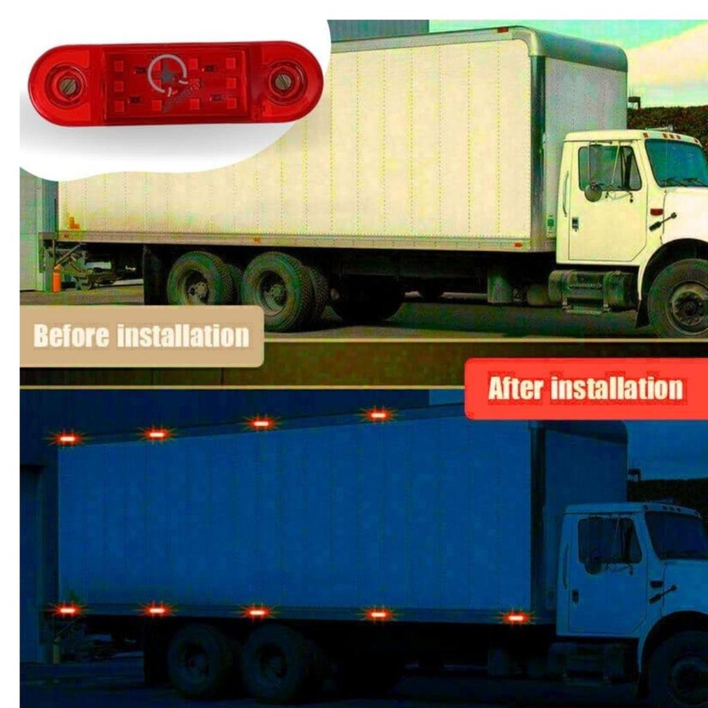 6-Pack Red LED Side Marker Clearance Lights 12V Waterproof Trailer Marker Lamps for Truck RV Heavy Duty Universal Fit