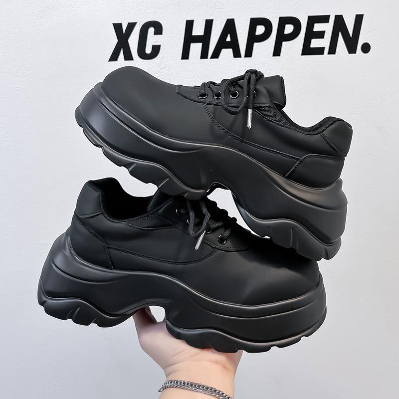 Daddy shoes 2024 new autumn and winter American high street platform shoes men's board shoes trendy black casual shoes 24307-A