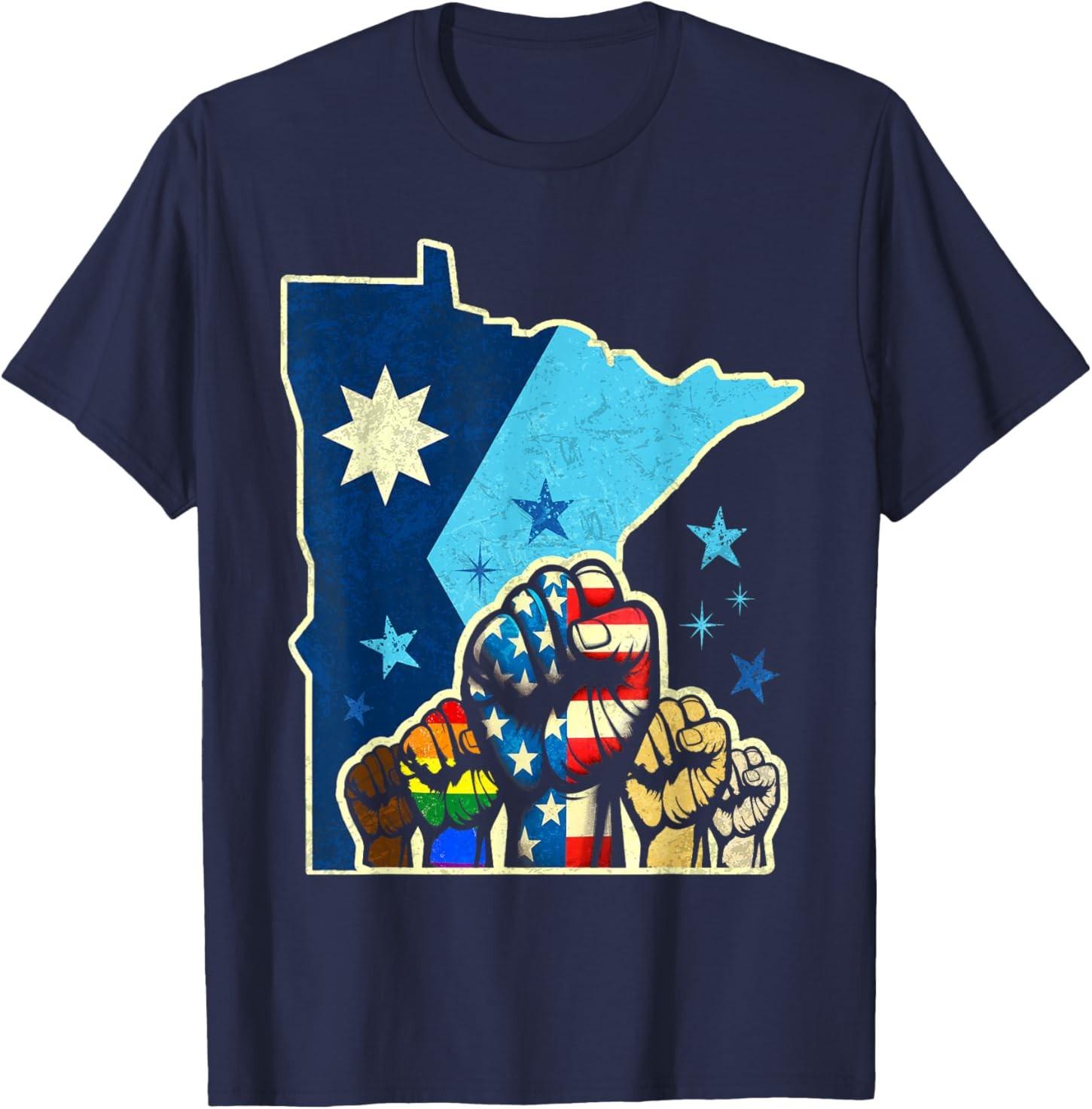 Resist Minnesota Rebel New State Flag Men Women T-Shirt S разноцветный