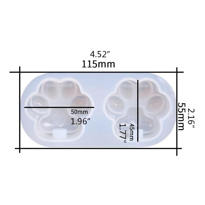 Practical Love for Cat Paw Light Bulb Silicone Molds Handmade BPA-free Easy To Release No Residue for Keychain Making Cr