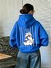 Women's hooded sweatshirt, featuring cat and fish patterns, with a casual style, suitable for running, Y2K trend