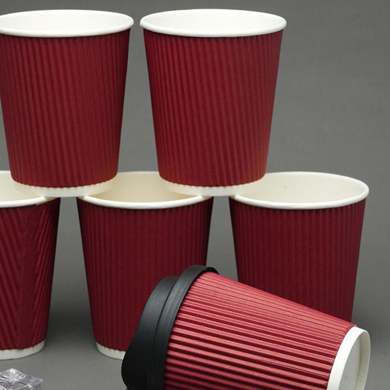 25 ks/sada 8oz kelímků na kávu Dvoustěnné izolované papírové kelímky na kávu s víčky Jednorázové pruhované přenosné papírové kelímky