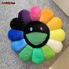 Rainbow Daisy Plush Pillow Sunflower Shaped Floor Game Mat Seat Cushion For Sofa Car Soft And Comfortable