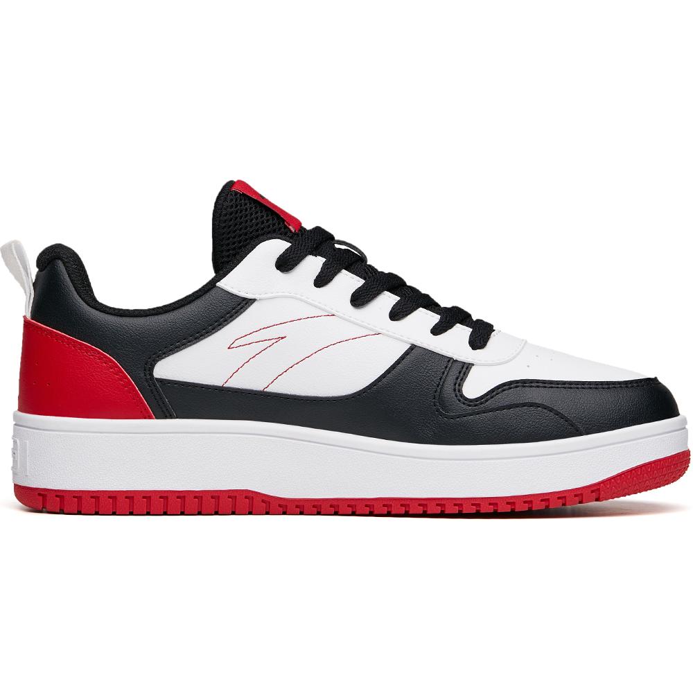 New Anta Life Collection Anti Slip Wear Resistant Low Top Skateboard Shoes Men's Black White Red 912138012-4