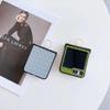 Ring Holder Woven Leather Fall Prevention Phone Case for Samsung Galaxy Z Flip 7 6 5 4 Flip6 Flip5 Flip4 Flip3 Shockproof Cover