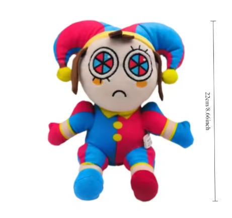 25CM Funny Maid Jax Plush Rabbit Doll Holding Gun Soft Stuffed Animal Amazing Digital Doll Circus Cartoon Toy For Kids Gift