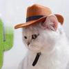 Adjustable Pet Cowboy Hat Cute Cats Triangle Scarf Pet Western Cowboy Hat Set  Birthday Party