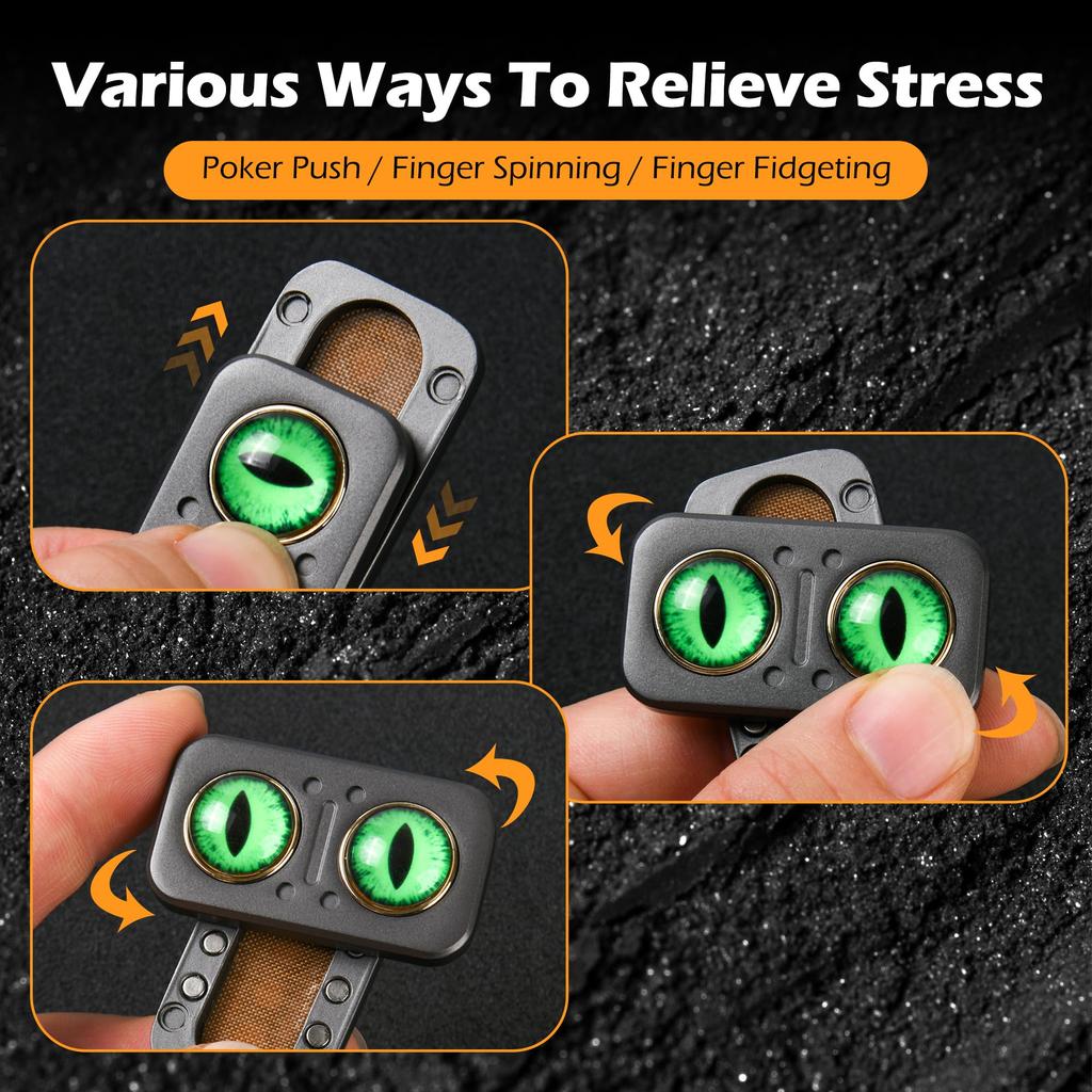 Owl Papa Coin EDC Mechanical Metal Slider Fingertip Push Card Decompression Desktop Toy