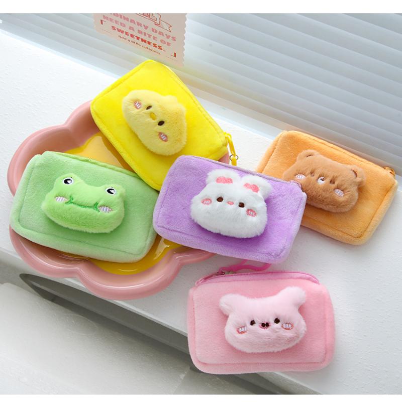 Japanisches Kawaii Cartoon Plüsch Aufbewahrungs Münzbeutel Tragbar Cartoon Schlüssel Münzbeutel Rucksack Dekoration Geschenke
