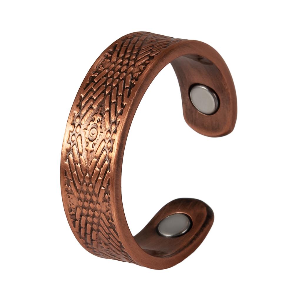 Vinterly Pure Copper Magnetic Rings Vintage Health Energy Finger Open Cuff Adjustable Thumb Jewelry Metal High Magnet Resizable resizable