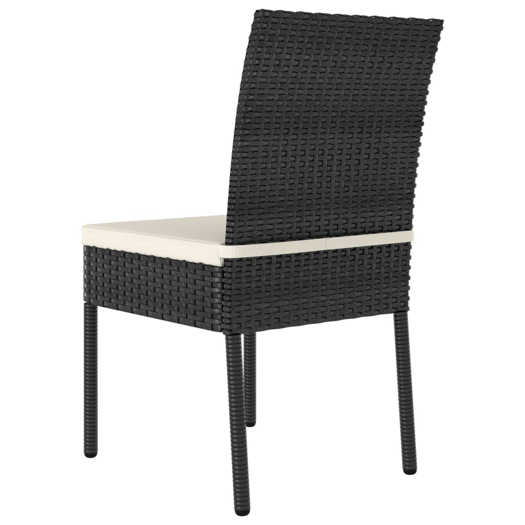 Garden Dining Chairs 2 pcs Black Poly Rattan