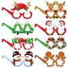 Creative Christmas Decorative Paper Glasses Gingerbread Man Santa Claus Reindeer Eyewear New Year Party Photoshoot Props