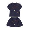 LUSON Mädchen Stickerei Polo Kleid Set