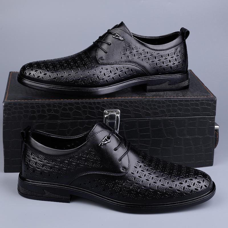 Fashion Genuine Leather Casual Shoes for Men Luxury Outdoor Oxford Shoes High Quality Lace Up Derby Shoes Formal Dress Footwear Sneakers