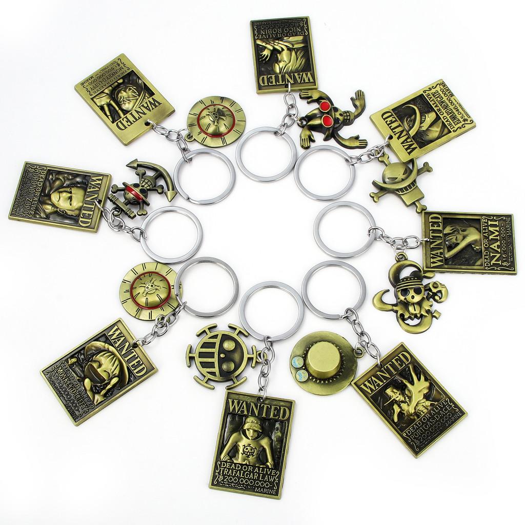 One Piece Keychain Set With Zinc Alloy Characters For Anime Fans And Gift Giving