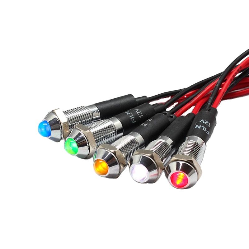 12V LED Signal Lamp Auto and Motorcycle Accessories 8mm METAL INDICATOR LIGHT