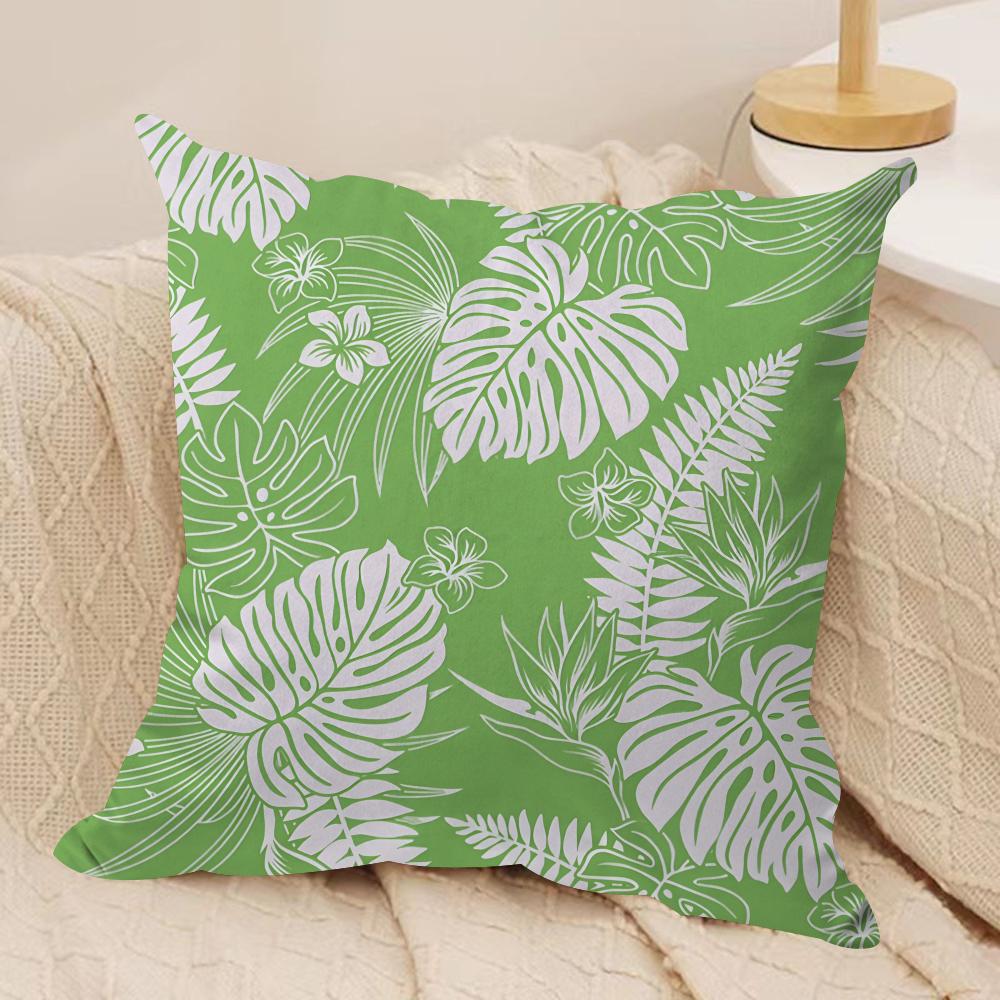 Monstera Pattern Cushion Cover Soft Plush Fabric DoubleSided Printed Cushion Covers for All Seasons Modern HomeDecor Gift
