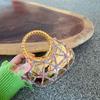 Akrilik Mini Moon Shape Clutch With Rhinestones And Chain For Daily Fashion