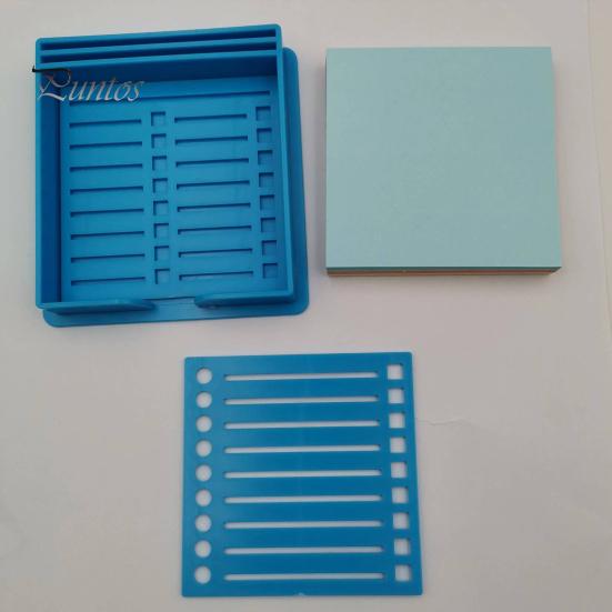 2Pcs Sticky Note Dispenser Holders High Durability Smooth Edge Burr Free Multifunctional Sticky Note Holder with Stencil