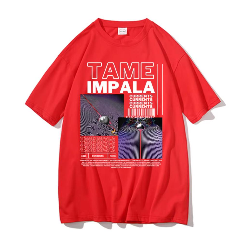 Tame Impala Currents Graphic Print Tshirts Men Women Fashion Oversized Tshirts Short Sleeve Mens Lndie Pop Rock Music T Shirts
