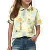 Kids Halloween Print Polo Shirt Short Sleeve Casual Top with Button Collar for Boys and Girls Comfortable Fit Lightweight Fabric
