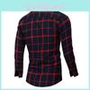 Stylish Men Slim Fit Casual Shirt Long Sleeve Plaid Perfect For Any Occasion
