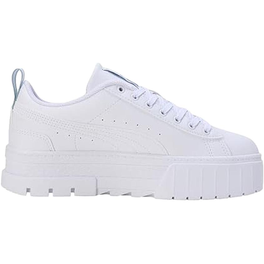 Puma Mayze Embroidery Versatile Comfortable Low-Top Kids Sneakers Kids sneakers White Green 397281-02