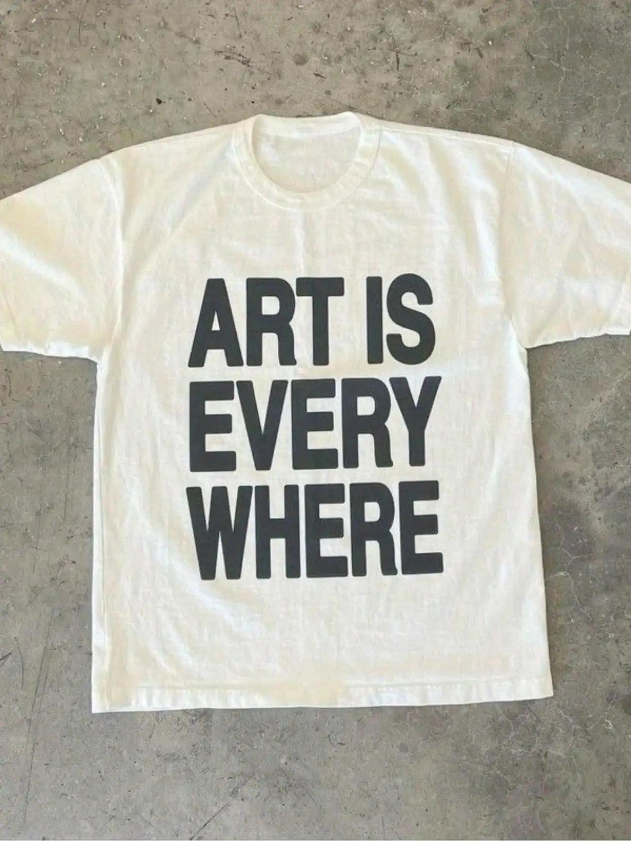 

Art Is EverywhereGraphic Letter Print TShirt Breathable Crew Neck Tee Lightweight Comfortable Casual Summer Streetwear Top S
