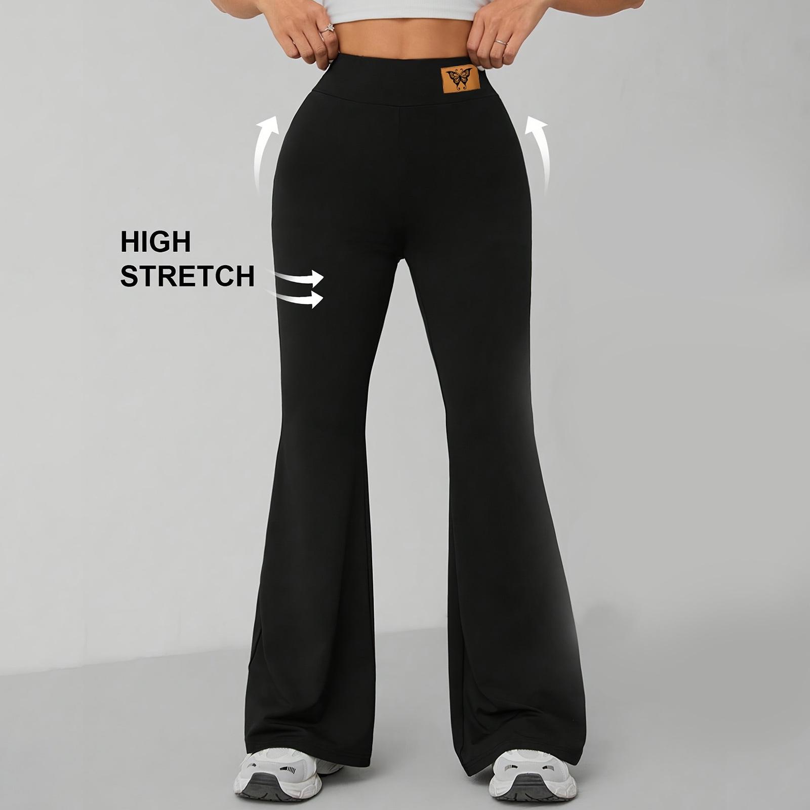 High-Waisted Butt-Lifting Micro-Flare Wide-Leg Slimming Pants M