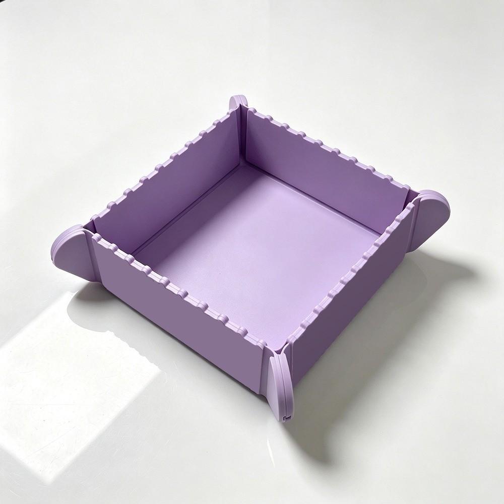 Silicone Magnetic Storage Box Non-slip Foldable Camping Plates Collapsible Snack Tray  Hiking