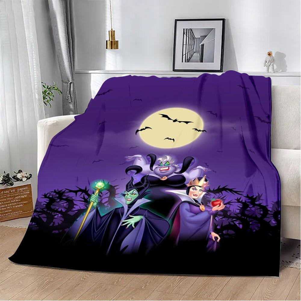 Cartoon Printed Blanket Picnic Blankets Princess Villains Queen Warm Blanket Soft and Comfortable Home Travel Birthday Gift