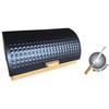 BAMBOO BREAD BOX WITH BREAD KNIFE 2773 BLACK