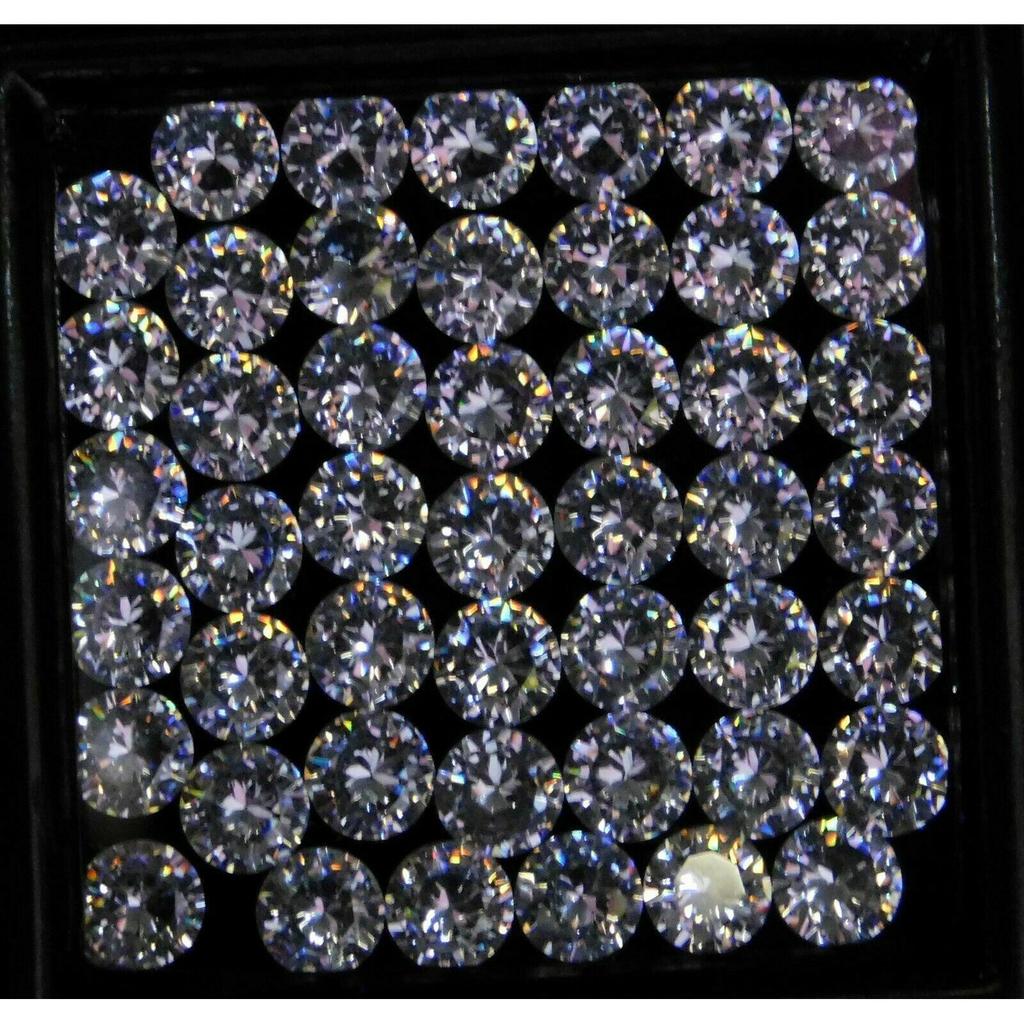 14 Pcs Natural Sapphire Round White Loose Gemstones 5 Mm Lot